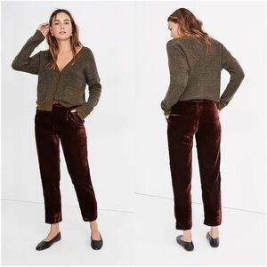 Madewell Velvet Pants in Rich Burgundy